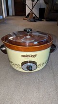 Vintage Rival 5 Qt Crock Pot Yellow Slow Cooker Model 3350-1 - £42.82 GBP