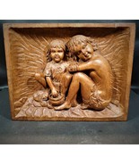 Vintage Wooden Hand Carved Indian Wall Plaque Lima Peru 11 1/4&quot; X 9&quot; X 2... - $49.49