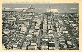 St. Petersburg Florida~ Air Vue~Municipal Distance Pier ~1938 Postcard-
show ... - £9.34 GBP