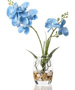 The Jusdreen Artificial Flower Bonsai With Glass Vase Vibrant Orchid Flo... - $37.97