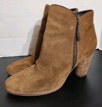 Cole Haan Hayes Bootie Java Brown Suede Stacked Booties Womens Size 8 B - $25.69