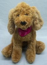 Macy&#39;s GUND BROWN PUPPY DOG W/ PINK BANDANA 13&quot; STUFFED ANIMAL Toy Breas... - £15.64 GBP