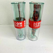 Icon Tumbler Double Wall Insulated 14 oz Upside Coca Cola Inside Lot of 2 - £11.66 GBP