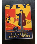 Ande Rooney Curtiss Flying Service Anywhere Any Time Porcelain Sign 10 x 13 - €53,54 EUR