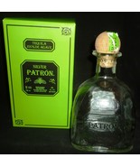 TEQUILA SILVER PATRON EMPTY BOTTLE 750 ml WITH THE BOX - £3.16 GBP
