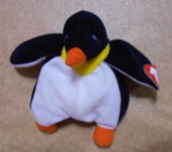 Ty Teenie Beanie Baby &quot;Waddle the Penguin&quot;, 4 inch, w/Errors, Rare 1993, HK, Old - £181.79 GBP