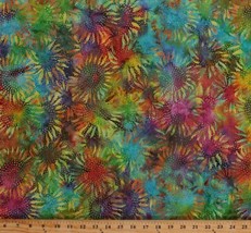 Multi-Colored Sunflowers Flowers Floral Cotton Batik Fabric Print BTY D401.19 - £10.78 GBP