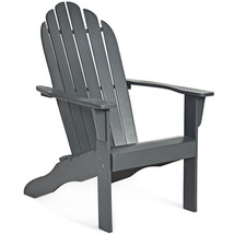 Patio Adirondack Chair Solid Wood w/Armrest Outdoor Garden Deck Furniture Grey - £135.05 GBP