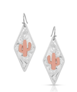 Montana Silversmith Tow Tone Diamond Cactus Earrings - £47.21 GBP