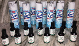 Lot Of 12 Lysol 19oz Spray Linen Scent W 12ea Free 4oz Sanitizers - £77.81 GBP