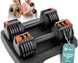 Lifepro PowerUp Adjustable 15lb Dumbbell Set with Rack – Quick Adjust (O... - $81.87
