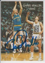 Chris Mullin Signed Autographed 1990 Wasatch Basketball Card - Golden St... - £11.76 GBP