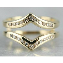 1Ct Diamanti Finti Enhancer Protezione Avvolgere Fedina 14K Placcato Oro Giallo - £197.67 GBP