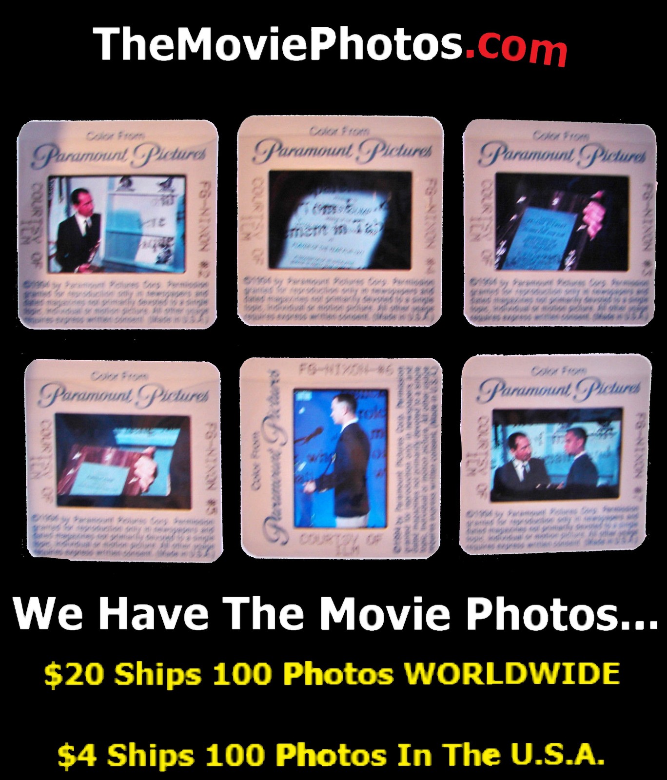 Primary image for 6 1994 FORREST GUMP Movie 35mm Color Slides TOM HANKS Nixon Special Effects FX