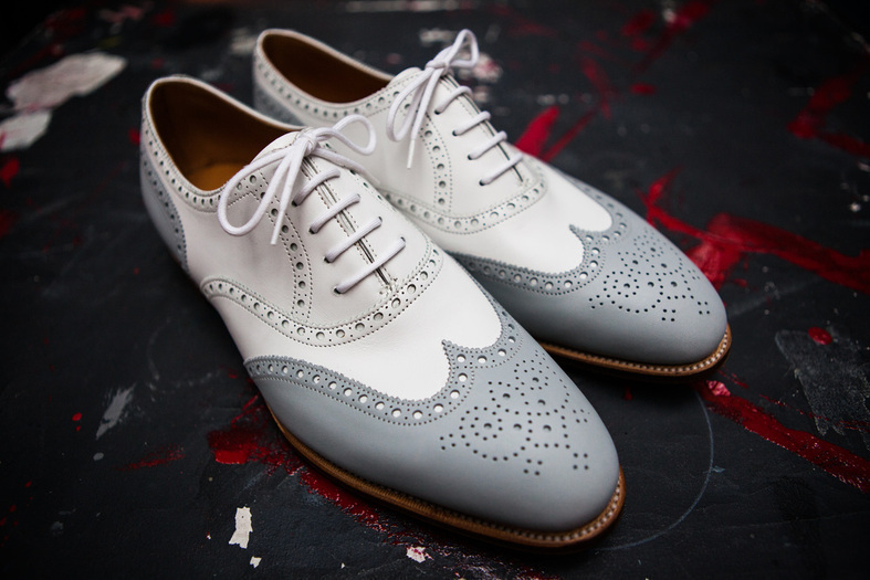 NEW Men's Two Tone Color Oxford Wing Tip Brogues Toe Stylish Leather Lace up Sho