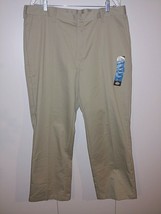 DICKIES MEN&#39;S RELAXED FIT BEIGE FLAT FRONT KHAKI PANTS-38X30-NWT-100% CO... - $16.82