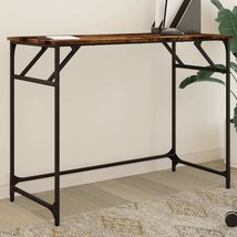 Desk Smoked Oak 100x45x76 cm Engineered Wood and Powder-coated Steel - $54.54