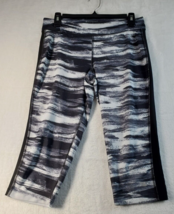 Champion Capri Leggings Womens Size Medium Black White Knit Polyester Pull On - £9.58 GBP