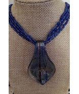 Semi-Precious Stone &amp; Blue Beaded Necklace ~ 20&quot; Long ~ Multi Color ~ Ne... - €25,87 EUR