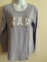 Women&#39;s Gap Crew-Neck Long Sleeve, Straight Fit Logo T-Shirt Size L NWT - $12.74