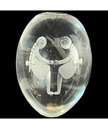 Vintage Ekenas Clear Crystal Paperweight Egg Etched Zodiac Gemini Art Glass - $314.72 MXN