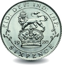 Silver Sixpence Coin 1920 Made in London - £28.48 GBP