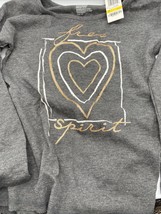 NWT Epic Threads Long Sleeve Heather Grey Heart T Shirt Girls Medium - £12.66 GBP