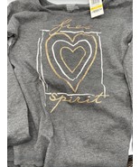 NWT Epic Threads Long Sleeve Heather Grey Heart T Shirt Girls Medium - £12.46 GBP