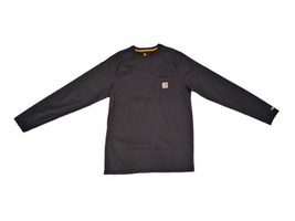 Carhartt Shirt Mens Black Force Workwear Light Weight Long Sleeve Pocket Sz Med - £8.20 GBP