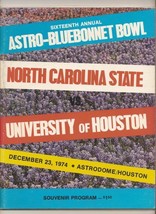 1974 Bluebonnet Bowl program North Carolina NC State Wolfpack Houston Cougars - $81.67