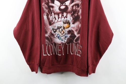 Vtg 90s Looney Tunes Mens 2XL Faded Tazmanian Devil Basketball Sweatshirt USA Item image 3