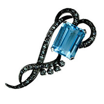 Victorian 0.80ct Rose Cut Diamond Blue Topaz Women’s Brooch Shop Early &amp;... - £352.15 GBP