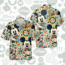 Retro Disney Cartoon Theme Mickey Mouse Steamboat Willie Colorful Hawaiian Shirt - £8.17 GBP+