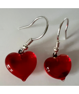 Murano Glass, Handcrafted Unique Jewelry, 925 Sterling Silver Red Heart ... - £20.88 GBP