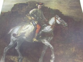 Vintage Rembrandt Print Portrait The Polish Rider Man on Horse 31214 - £15.52 GBP
