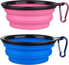 Dog Bowl Pet Collapsible Bowls, 2 Pack Collapsible Dog Water - £10.42 GBP