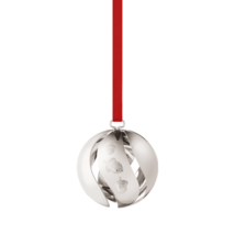 2023 Georg Jensen Christmas Holiday Ornament Silver Ball - New - $47.36 CAD