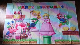 SUPER MARIO BROS Printed Material Birthday Banner Seven Foot 36 X 60 New - £11.68 GBP