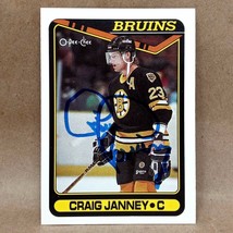 1990-91 O-PEE-CHEE #212 Craig Janney Signed Autograph Boston Bruins Nhl Card - £3.95 GBP