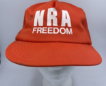 VTG NRA Freedom Trucker Hat Mesh Back USA Made Gun Snapback Orange Hi Vi... - $8.79