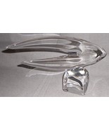 French Art Glass DAUM CRYSTAL Freeform Style Sculpture on Pedestal Base ... - $1,237.50
