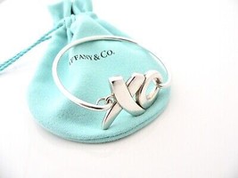 Tiffany &amp; Co Love Kiss Bangle XO Bracelet Silver Gift Picasso Pouch T an... - £368.02 GBP