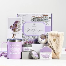 Personalized Lavender Spa Gift Basket for Women Birthday Gifts Ideas for Mom Sis - $55.91