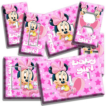Baby Minnie Mouse Light Switch Outlet Wall Plate Infant Newborn Girl Nursery Art - £9.61 GBP+