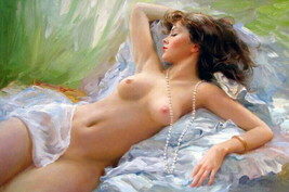 Giclee Oil Painting Wall Sleeping Beauty nudeHD - $9.49+