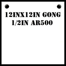 12in x 12in. - 1/2in thk. AR500 Steel Gong Shooting Targets 1 pc. Metal Target - £70.38 GBP