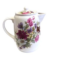 St Georges Pink Roses Flower Fine Bone China Teapot &amp; Lid England 6.5 in Pitcher - $49.49