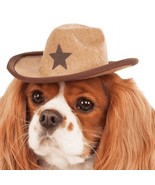 Rubies Pet Dog or Cat Halloween Cowboy Hat Costume Accessory Brown M/L - $18.04 CAD