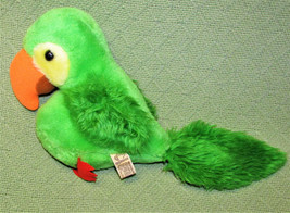 1981 Applause Green Parrot Htf Tatoo 9" Stuffed Animal Toy Vtg Knickerbocker - $16.20