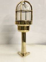 Late Century Industrial Brass Bulkhead Lamp Fixture with Triangle Base Lot of 2 - $276.21